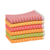 Outlay Home Ultra Soft & Super Absorbent Hand Towels 800 Gsm | Decorative Silver Border (Multicolor)- Set Of 6