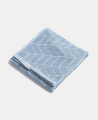 Jockey T202 Men'S Cotton Terry Ultra Soft & Durable Patterned Hand Towel 400 Gsm - Pack Of 2 (Dusty Blue)