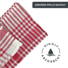 Pixel Home Decor Economy Range Multipurpose Checkered Cleaning Kitchen Cloth 300 Gsm | Napkin, Table Wipe (Pack Of 9)