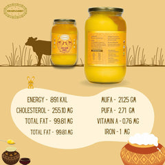 100% Natural A2 Bilona Gir Cow Ghee By Swarnamrit | Traditional Bilona Method Healthy Pure Desi Ghee Good For Bakes Cookies | 2 Litre (1 Litre * 2) 67.6 Ounce | Jar Pack