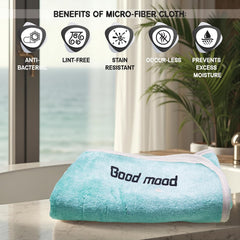 Housse Premium Soft Microfiber Embroidery Bath Towel 350 Gsm | Soft Absorbent Quick-Drying Sweat Towel (Good Mood - Fluroescent)