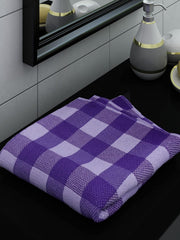Athom Living Premium Cotton Light Weight Quick-Dry High Absorbent Cotton Bath Towel 250 Gsm, (Purple Checks)