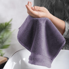Mytrident Finesse 100% Cotton Face Towels 1200 Gsm (Purple) -6 Piece