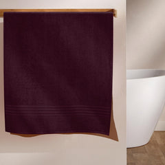 Boutiquo 100% Cotton Bath Towel 500 Gsm | Compact Quick Dry Lightweight Soft & Highly Absorbent Large Size Bath Towel - Burgundy