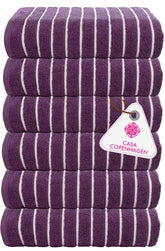 Casa Copenhagen Egyptian Cotton Ecstatic Hand Towel 740 Gsm (Dark Purple)- 6 Pcs
