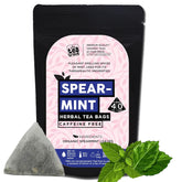 The Tea Trove Organic Spearmint Herbal Tea Bags - 40 Pyramid Tea Bags | Environmentally Friendly Packaging - Eco Friendly, Caffeine Free