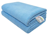 Softspun Microfiber Cleaning Cloths Towel Set 340 Gsm | Highly Absorbent Lint And Streak Free Multi-Purpose Wash Cloth For Kitchen, Car, Stainless (2 Pcs)- Sky Blue