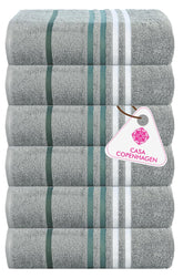 Casa Copenhagen Egyptian Cotton Ecstatic Hand Towel 740 Gsm (Pine Grey)- 6 Pcs