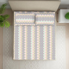 King Size Double Bedsheet 2 Matching Pillow Cover - 108 X 108 Inches, Multicolor | Durable & Long Lasting Wrinkle Resistant Fabric - All Season Comfort