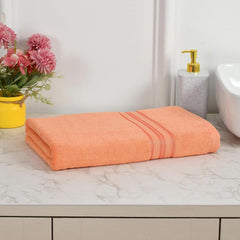 Cotton Bolls Textiles 100% Cotton Bath Towel 600 Gsm | Super Soft & Absorbent Quick-Dry Bath Towel Textured & Durable Cotton Towel (Coral)