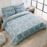 1 King Size Elastic Fitted Bedsheet With 2 Pillow Cover & Comforter - 72 X 78 Inches, Grey & White | Ideal For Hotel, Guest House, Home Bedsheet
