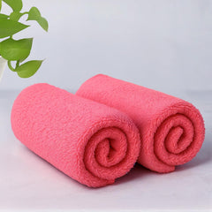Kuber Industries Microfiber Cleaning Towel 400 Gsm | Reusable & Water Absorbent Towels For Cleaning Glass, Kitchens & Bathrooms - Pack Of 2 (Pink)