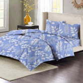 Double Bedsheet 1 Comforter 2 Pillow Covers - 90 X 100 Inches, Light Blue, 4 Pcs Bedding Set | Cotton Summer Ac Comforter Set King Size Double Bed