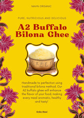 100% Pure A2 Desi Buffalo Bilona Ghee By Navin Organic | Rich In Nutrients & Delicious Healthy Desi Buffalo Ghee Good For Bones Health | 500ml (250ml * 2) 16.9 Ounce | Jar Pack