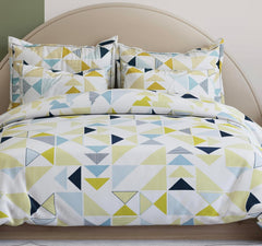 1 Single Glace Cotton Flat Bedsheet With 1 Pillow Cover & Single Comforter - 60 X 90 Inches, Multicolor | Soft & Durable For Everyday Use - All Season Comfort