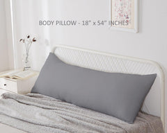 Long Pillow, Full Body Pillow, Pregnancy Pillow For Sleeping, Light Grey - 18 X 54 Inch | Bed Pillow, Large Pillow, Neck Support, Multipurpose Use, Soft Pillow For Knee, Legs, Back, Arm
