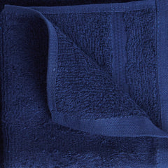 Welspun 100% Cotton Large 1 Bath + 1 Hand & 2 Face Towels 1000 Gsm | Dobby Solid Towel Combo Set (Dark Blue)