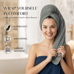 House Of Terry 100% Cotton Bath Towel 900 Gsm | Quick Dry, Fade-Resistant, Soft, Lightweight & Absorbent For Men & Women Large Size Towel (Grey & Olive Green) - 2 Pcs