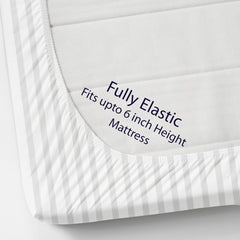 Cotton Elastic Fitted King Size Double Bed Bedsheet With 2 Pillow Covers - 72x78x6 Inches, White | Durable Bedsheets For Everyday Comfort