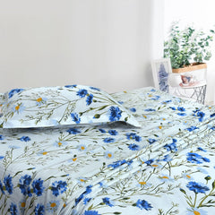 1 Single Bedsheet With One Pillow Covers - 60 X 90 Inches, White | Soft & Breathable Cotton Bedsheet - Long Lasting & Soft 250 Thread Count Bedsheet