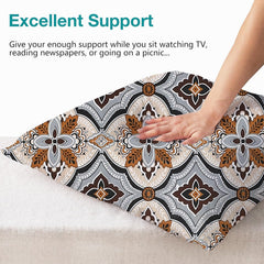 Microfiber Square Pillow Cushion For Sofa, Black & Brown, Grey - 16 X 16 Inch | Soft, For Comfort & Back Support | Breathable, Washable, Premium Cotton Cushion Cover, Neck Support - Set Of 5