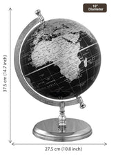Prime Single Joint Globe, Height 33 Cm (13.2 Inch) Dia 25 Cm (10 Inch) With Metal Arc & Base | Educational & Decorative Globe, Pack Of 1