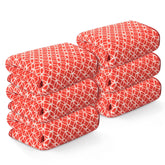 Heart Home Microfiber Soft Face Towels 1300 Gsm | Quick Dry & Absorbent Hanging Hand Towels Circle - Red (Pack Of 6)