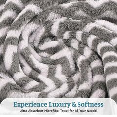 Heart Home Microfiber Soft Face Towels 700 Gsm | Quick Dry & Absorbent Hanging Hand Towels Zig Zag - Grey (Pack Of 3)