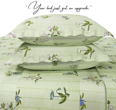 Super King Size Bedsheets With 2 Large Pillow Covers - 108 X 108 Inches, Light Green | Luxury Soft Brushed Glace Cotton - Long Lasting & Wrinkle Free | 3 Pcs Set