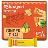 Chaayos Instant Premix Ginger Chai - 36 Sachets, 504gm, 17.7 Ounce | Instant Adrak Assam Tea - Regular Sugar, Hassle Free | Strong Golden Chai