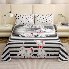 King Size Bedsheet With 2 Pillow Covers - 88 X 106 Inches, Black & White | Summer Breathable & Wrinkle Free | Bedsheet Long Lasting & Soft To Touch