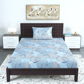100% Cotton Single Bedsheet With 1 Matching Pillow Covers - 57 X 87 Inches, Sky Blue | All Weather Comfort & Bedroom - Softness & Natural Breathability