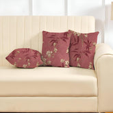 Microfiber Square Pillow Cushion For Sofa & Bed, Maroon Color - 16 X 16 Inch | Fluffy For Comfort & Back Support | Breathable, Premium Cotton Cushion Cover With Zip, Neck Support - Set Of 3