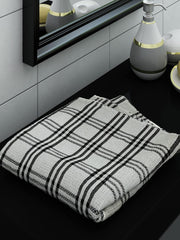 Athom Living Premium Cotton Light Weight Quick-Dry High Absorbent Cotton Bath Towel 250 Gsm, (Grey Stripes)