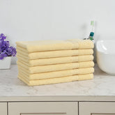 Fresh From Loom Luxury Fur Collection Hand Towel 500 Gsm Napkins Cotton High Absorbency Double Stitched Size (Cream) - Set Of 6