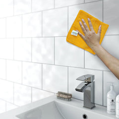 Softspun Microfiber Cloth 340 Gsm | Super Soft Absorbent Cleaning Towels Cleans & Polishes Everything In Your Home - Pack Of 4 (Orange )