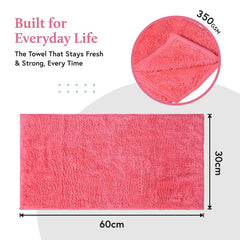 Kuber Industries Microfiber Cleaning Towel 400 Gsm | Reusable & Water Absorbent Towels For Cleaning Glass, Kitchens & Bathrooms - Pack Of 2 (Pink)