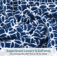 Kuber Industries Microfiber Soft Face Towel 800 Gsm | Absorbent Hanging Hand Towels For Wash Basin Bathroom | Zig Zag - Golden & Blue (4 Pcs)