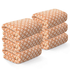 Heart Home Microfiber Soft Face Towels 1300 Gsm | Quick Dry & Absorbent Hanging Hand Towels Circle - Golden (Pack Of 6)