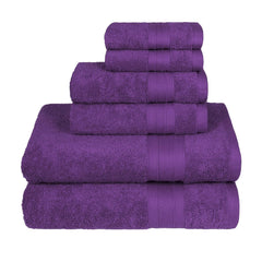Trident Soft Comfort Air Rich Bath Towels 500 Gsm | 100% Cotton Towel, Super Soft, Highly Absorbent, 6 Pieces (Plum)