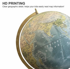 Physical Map Globe 12 Inch For Kids & Student Learning, Home Decor, Office Table, Educational Toy, Gift, Showpiece, For Students Learning, Green, Pack Of 1