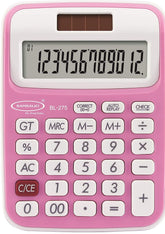 Bambalio 12 Digits BL-275 With 3 Years Warranty Electronic Calculator (Pink) | 12 Digits Big Display - 112 Steps Check & Correct