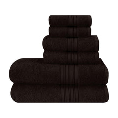 Boutiquo 100% Cotton 2 Bath, 2 Hand & 2 Face Towels 1800 Gsm | Eco-Friendly Towels For Men & Women Ultra Soft & Highly Absorbent - Chocolate Brown (Set Of 6)
