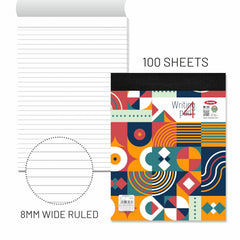 Lined Paper Wide Ruled 100 Sheets Notepads, Micro Perforated Notebook For Kids, Pack Of 1