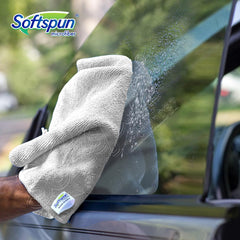 Softspun Microfiber Cloth 340 Gsm | Thick Lint & Streak-Free Multipurpose Cloths Automotive Microfibre Towels For Car Bike Cleaning Polishing Washing & Detailing (5 Pcs) | Multicolor