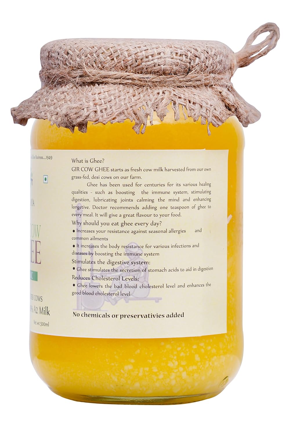 100% Pure Organic Desi Gir Cow Ghee By Vanalaya | Rich Source Of Vitamin A & Healthy Delicious Pure Desi Ghee | (500ml) 16.9 Ounce | Jar Pack 100% Pure Organic Desi Gir Cow Ghee By Vanalaya | Rich Source Of Vitamin A & Healthy Delicious Pure Desi Ghee | (500ml) 16.9 Ounce | Jar Pack