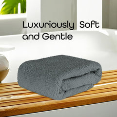 Kuber Industries Super Absorbent & Reusable Microfibre Face Towel 1300 Gsm (Plain Ash Grey) - Pack Of 12