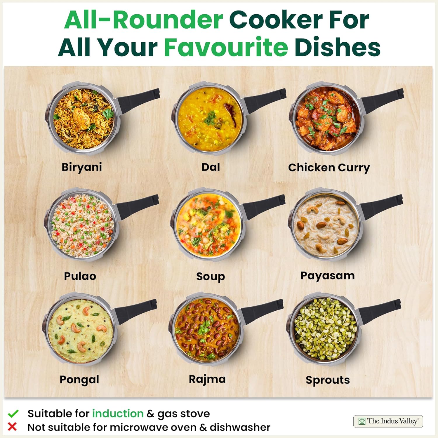 Triply Stainless Steel Pressure Cooker Outer Lid Combo + Free Wooden Chopping Board - 2 Ltr + 5 Ltr | Induction Friendly, ISI-Certified, Nonstick 3-Layer Body, 100% Pure & Toxin-Free Triply Stainless Steel Pressure Cooker Outer Lid Combo + Free Wooden Chopping Board - 2 Ltr + 5 Ltr | Induction Friendly, ISI-Certified, Nonstick 3-Layer Body, 100% Pure & Toxin-Free
