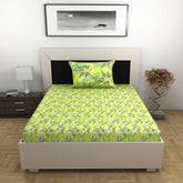 1 Single Bedsheet With 1 Pillow Cover - 57 X 87 Inches, Light Green | Skin Friendly Fabric For Everyday Use - Soft, Breathable & Comfortable Sleeping