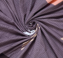 Elastic Fitted Printed King Size Double Bedsheet With 2 Pillow Cover | 72 X 78 X 6 Inches, Brown | 100% Pure Super Soft Glace Cotton With 210 Thread Count
